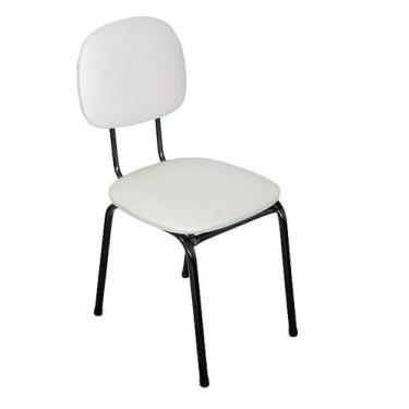 Imagem de Cadeira Secretaria Fixa Palito Tecido Facto Manicure - For-ty, BRANCA