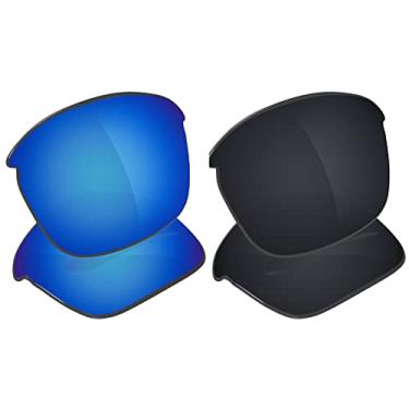 Imagem de Galvanic Lentes de reposição para Oakley Flak Jacket | Óculos de sol Flak Jacket com ajuste asiático - Ice + preto polarizado - Pacote combo