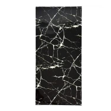 Imagem de Placa adesiva de papel para parede mármore preto 60x30cm 0121 topmix