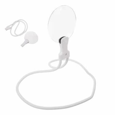 Imagem de Lupa de Aumento 5x Haste Flexivel Apoio Mesa Pescoço Idoso Baixa Visao