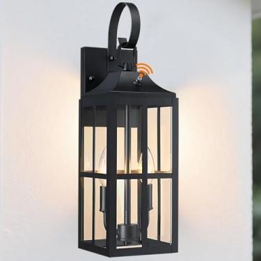 Imagem de Bdrofn Luminária De Parede Moderna Grande 19" Para Áreas Externas, Do Anoitecer Ao Amanhecer, Suporte Varanda Industrial Com Vidro, Lâmpada Iluminação Externa À Prova D'Água Casa Fazenda, Lâmpadas I