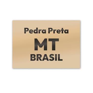 Imagem de Imã de Geladeira Pedra Preta Mato Grosso MDF 8cm x 5cm