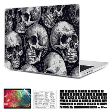Imagem de QCzyc Compatível com MacBook Pro 16 polegadas versão 2021-2024 M4 A3403 A3186 M3 A2991 M2 A2780 M1 A2485 Pro/Max capa de plástico rígido e adesivo de teclado Mac OS e capa de teclado (caveira)