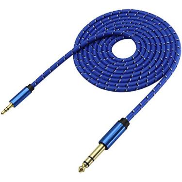 Imagem de Cabo auxiliar de áudio macho AAOTOKK de 3,5 mm a 6,35 mm, 1/8 macho para 1/4 macho TRS adaptador de fone de ouvido estéreo para celular, laptop, guitarra, piano, amplificadores, dispositivos de home theater ou console de mixagem, 2m, 6 feet