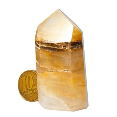 Imagem de Ponta Hematoide Amarelo Natural 5 a 6cm Média 50g Tipo B - CristaisdeC