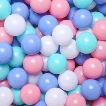 Imagem de TRENDPLAY Bolas de plástico para poços de bolas – Pacote com 50 bolas ocas – brincadeira segura e emocionante – Perfeita para piscinas de bebês, decoração de festa de aniversário (rosa azul verde)