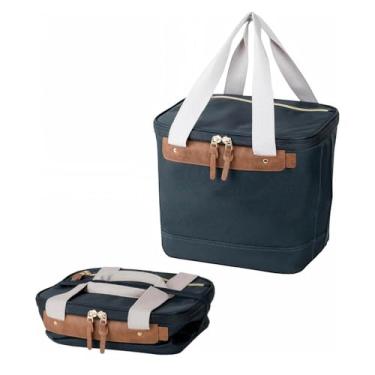 Imagem de CleverMade Refrigerador dobrável Malibu Luxe - 18 latas - Coolers dobráveis elegantes, estruturados e à prova de vazamento para viagens que dobram planos com alças de transporte - Sacola isolada com