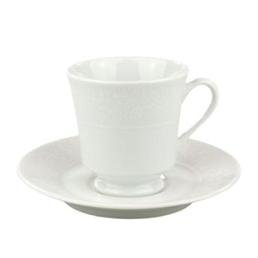 Imagem de Xícara Chá Com Pires 200ml Porcelana Schmidt - Dec. Noiva 2248, U