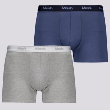 Imagem de Kit 2 Cuecas Boxer Mash Cotton Azul e Cinza, GG