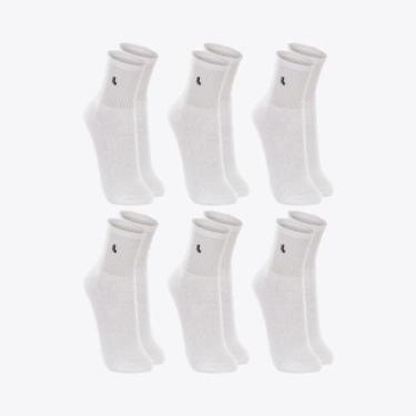 Imagem de Kit 6 Pares de Meias Soquetes Lupo Cano Médio 03245-089, Branco, Branc