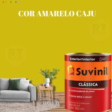 Imagem de Tinta Para Parede Acrílica Suvinil Clássica 800ml Cor Amarelo Lavável 