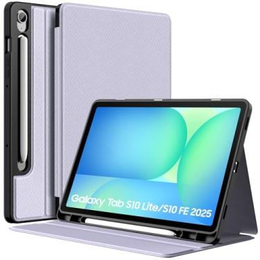Imagem de MoKo Capa para Samsung Galaxy Tab S10 FE/ S9 FE 5G 10,9 polegadas 2025/2023, S9 11 polegadas 2023 com suporte S Pen, capa fina de visualização multiângulo com capa traseira de TPU macio para Galaxy