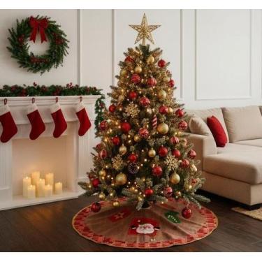 Imagem de Saia Tapete Forrada Em Tecido Para Árvore De Natal 60 Cm - Rio Master