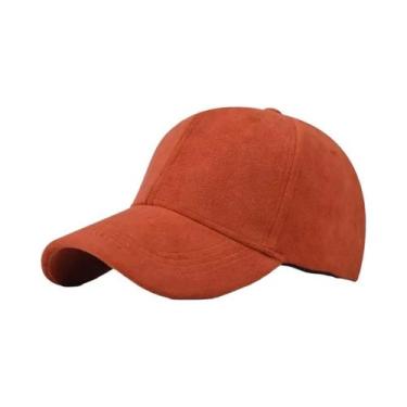 Imagem de Boné Snapback Unissex de Camurça - Chapéu Hip Hop para Outono, Laranja