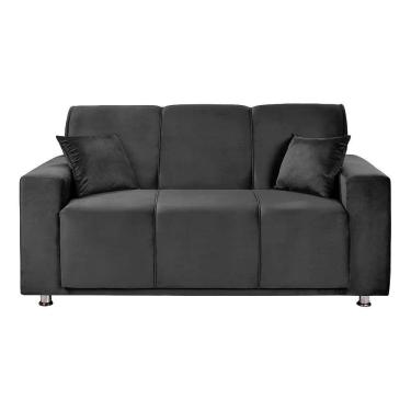 Imagem de Sofá 3 Lugares Fixo Tokyo Veludo Speciale Home Cinza Chumbo