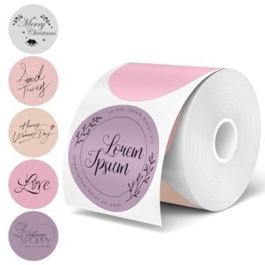 Imagem de Etiquetas adesivas térmicas redondas de 5 cm, gradiente rosa, 200 peças