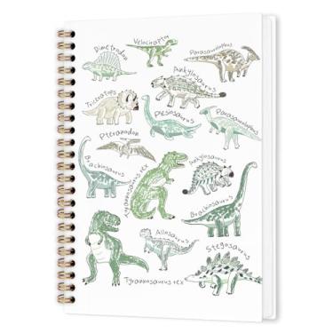 Imagem de nvucamd Caderno espiral de dinossauro infantil, caderno de diário de dinossauro, cadernos de diário de dinossauros para meninos e crianças, presente de material escolar de escritório, 14 x 21 cm