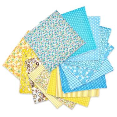 Imagem de letsinstyle 14 peças, 2 cores, tecido de bordado de algodão natural, tecido bordado pré-cortado, quadrado de tecido bordado para confecção de roupas, artesanato, ponto cruz, decoração DIY