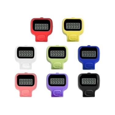 Imagem de Hitopin Contador de cliques, pacote com 8 contadores eletrônicos, contador de contadores, contador eletrônico portátil, para tricô, crochê, ponto, golfe, pesca, contagem de mercadorias