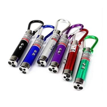 Imagem de Caneta 3 em 1 – Laser, Iluminação LED e Chaveiro Integrado (Cor Aleatória)