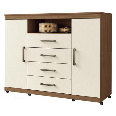 Imagem de Comoda Havana Master Com Rodizio Jatobá Areia - Santos Andirá