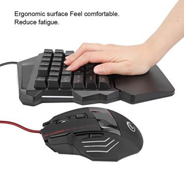 Imagem de Garosa J50 Gaming Keyboard Mouse Combo Teclado de Uma Mão Com Luz de Fundo LED 5 DPI Ajustável Design Ergonômico para Jogadores de PC Mac OS X