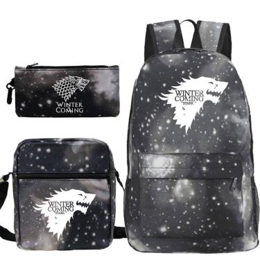 Imagem de Conjunto de mochilas escolares Games Ofs Thrones, mochila de 3 peças para crianças