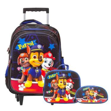 Imagem de Kit Mochila Escolar De Rodinhas Patrulha Canina Menino G - TOYS 2U