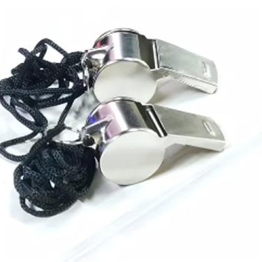 Imagem de 2 apitos, apito esportivo, apito de aço inoxidável para professores de esportes, árbitros, oficiais