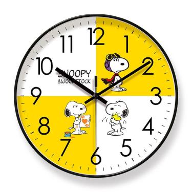 Imagem de Relógio de parede Snoopy Silent, sem tique-taque, 25 cm, vidro+ABS