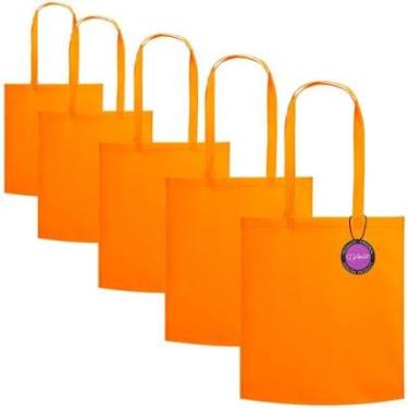 Imagem de Kit 5x Sacola Ecobag em TNT Premium 37x41cm Termo Selado Malta TopGet-Unissex