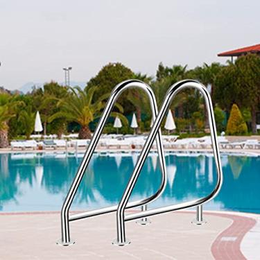 Imagem de Trilho de apoio para piscina, corrimão de spa, corrimão de segurança para piscina com acessórios de instalação, corrimãos de piscina para ambientes internos e externos