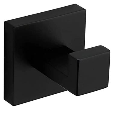 Imagem de Conjuntos de acessórios de banheiro pretos 4 ganchos de toalha fixados na parede, suporte de rolo de papel higiênico, ferragens de aço inoxidável, gancho para casaco, 1