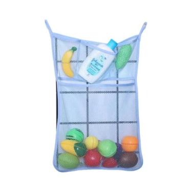 Imagem de Organizador De Brinquedos De Banho Para Bebês Branco, Bolsa De Malha C
