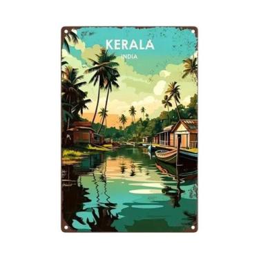 Imagem de Placa Metálica Retrô Temática De Viagem: Veneza, Canadá, Toronto  Pôst