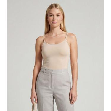 Imagem de Blusa Regata Em Poliamida Com Bojo Sea Surf Bege, M, Bege