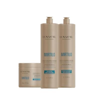 Imagem de Kit Lowell Extrato De Mirtilo Blueberry Extract Shampoo + Condicionador 1 Litro cada + Máscara 450g