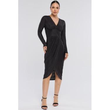 Imagem de Vestido Midi PKS Malha Plissada Preto, M