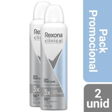 Imagem de Kit 2 Desodorante Rexona Clinical Feminino Sem Perfume 150ml