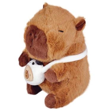 Imagem de Pelúcia Capivara Macia Com Bolsinha Colorida Infantil 24 cm Lavável Pa