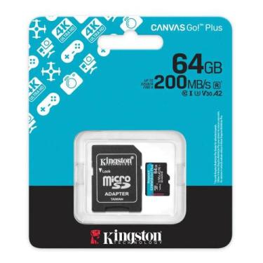 Imagem de Cartão de Memória Kingston Micro SD 64GB Canvas GO Plus Classe 10 UHSI