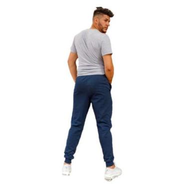 Imagem de Calça Moletom Azul Marinho Masculino Com Bolso - Ref:3315Mv - Pthirill