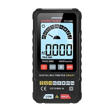 Imagem de Tingpai HT124B Multímetro igente de 4000 contagens Medidor de voltagem de gama automática True RMS com luz de fundo Tela LCD Voltímetro 600V AC DC C a de teste elétrica Lanterna LED