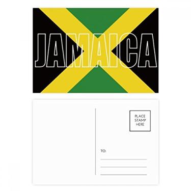 Imagem de Conjunto de cartão postal com nome da bandeira do país Jamaica, 20 peças