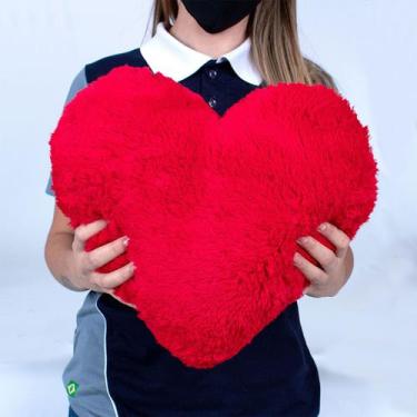 Imagem de Coração Pelúcia Vermelho Presente Para Namorada 35cm X 35cm Com Refil