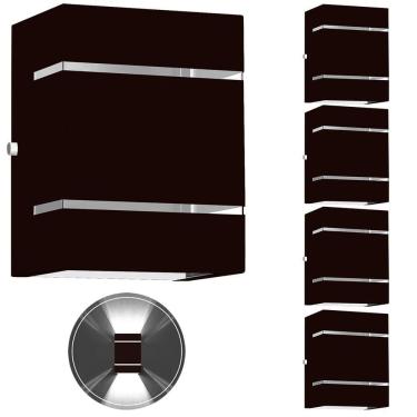 Imagem de 5 Arandelas Externa 2 Frisos Foco Fachos Parede Muro Tabaco