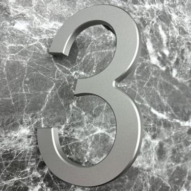 Imagem de TripDock Números de casa de upgrade premium - Número de endereço residencial flutuante de 15 cm de altura - Números de caixa de correio de alumínio antidesbotamento/acabamento prateado elegante/número