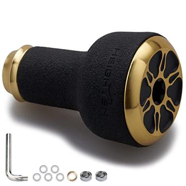 Imagem de HEIGHTEN Puxador de molinete de pesca para Shimano Daiwa Baitcasting molinete Stradic Vanford Sahara FI Tranx SLX Ballistic Exceler Tatula (24 mm TPE - Preto e Dourado) (425)