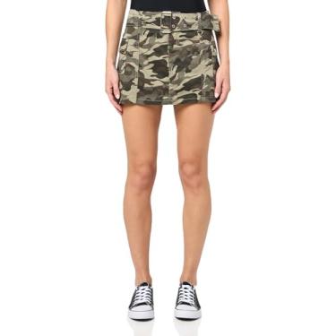 Imagem de YMI Jeans Minissaia cargo feminina com cinto, Camuflagem de verão, 3 Short
