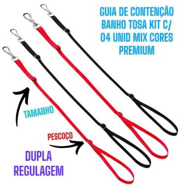 Imagem de Kit 04 UND Guia de Contenção para Banho e Tosa Pet Shop Premium Groome